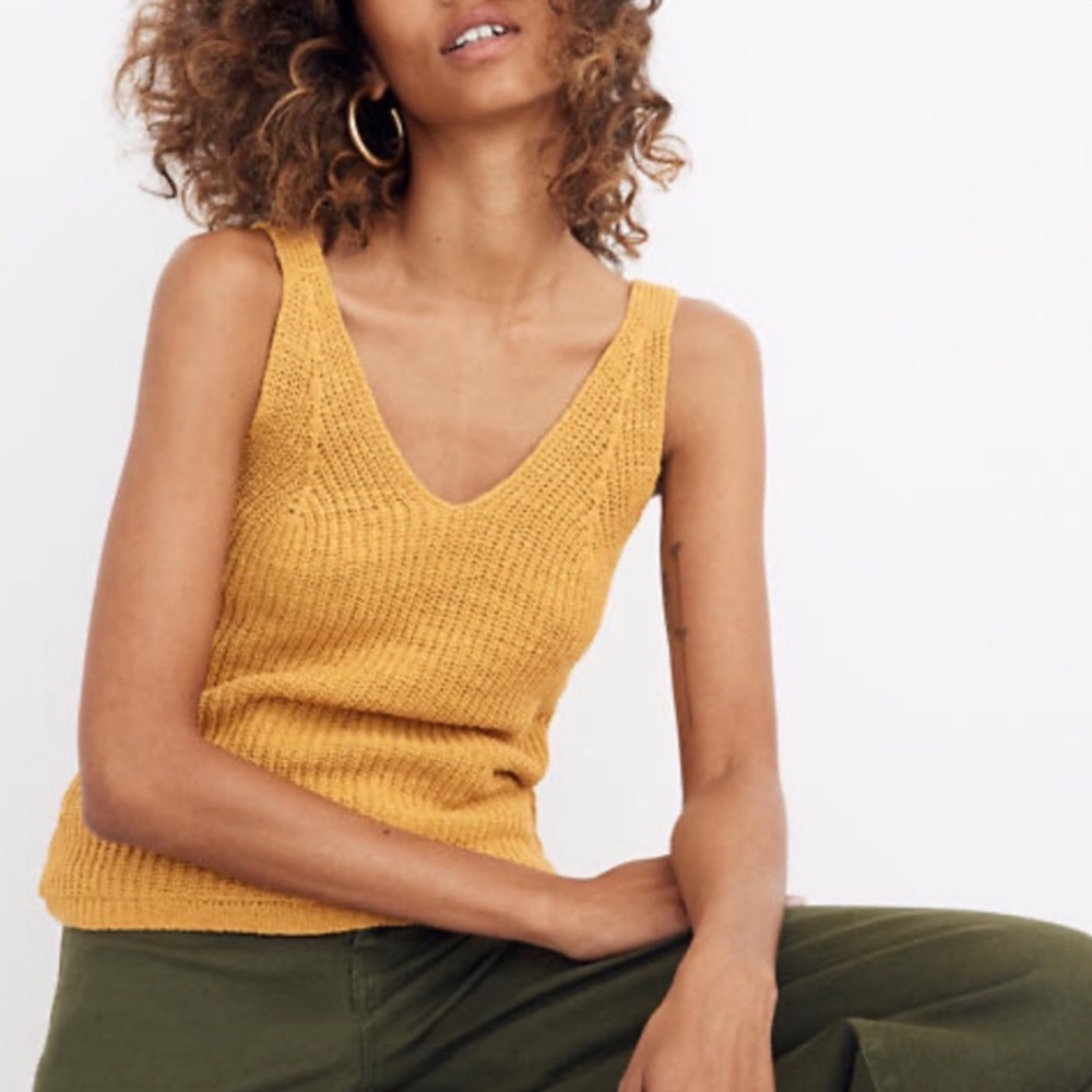 NWT Madewell Yellow Monterrey Knit Tank Top size L
